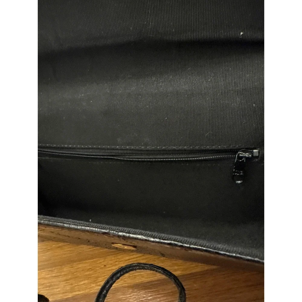 Unbranded Clutch Women OS Black good Snakeskin Embossed Vintage Style Bag